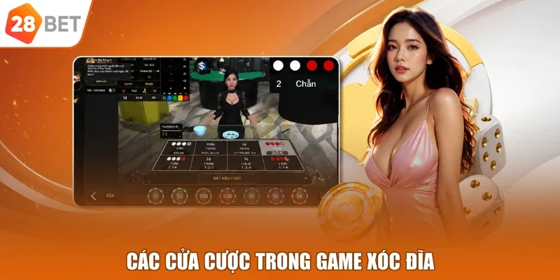 Các cửa cược trong game xóc đĩa
