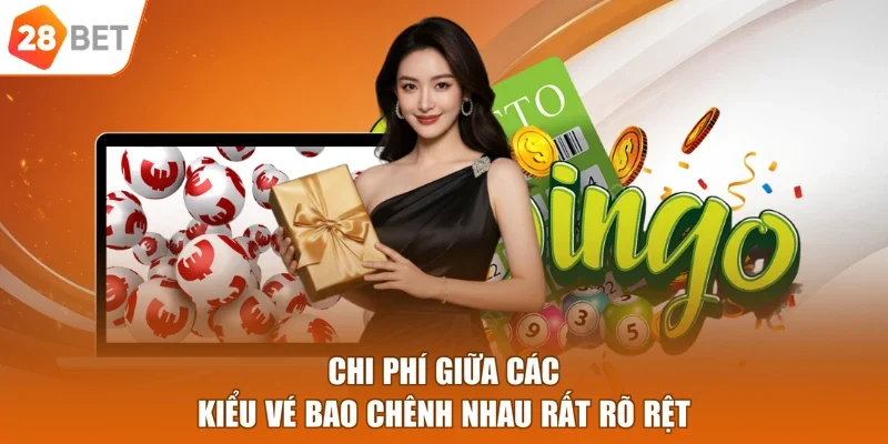 Chi phí giữa các kiểu vé bao chênh nhau rất rõ rệt