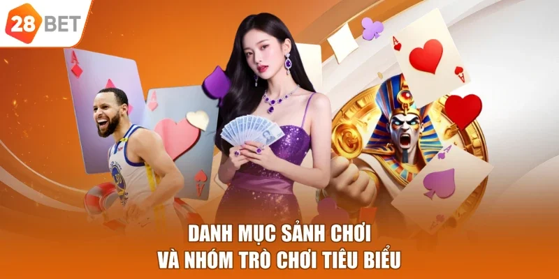 Danh mục sảnh chơi và nhóm trò chơi tiêu biểu