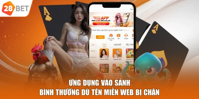 Ứng dụng vào sảnh bình thường dù tên miền web bị chặn